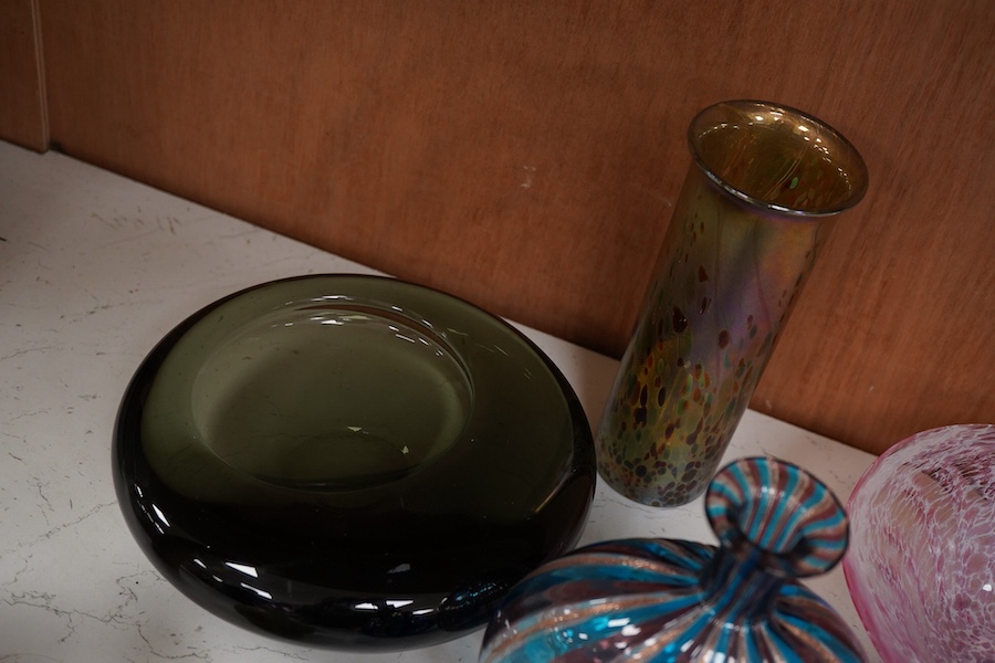 Ten art glass items, including Murano scent bottles etc, 17cm high